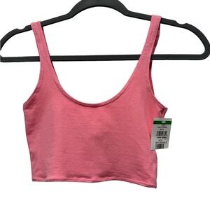 New! Topshop cotton crop top, pink, size women's petite 0